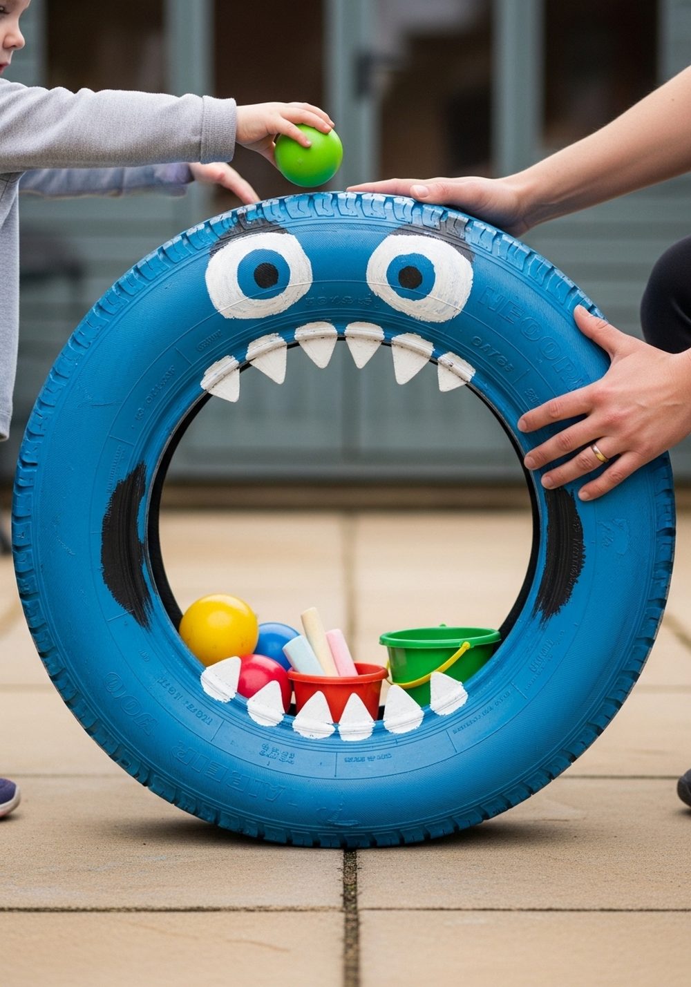 Make A Monster-Mouth Tire Toy Tidy