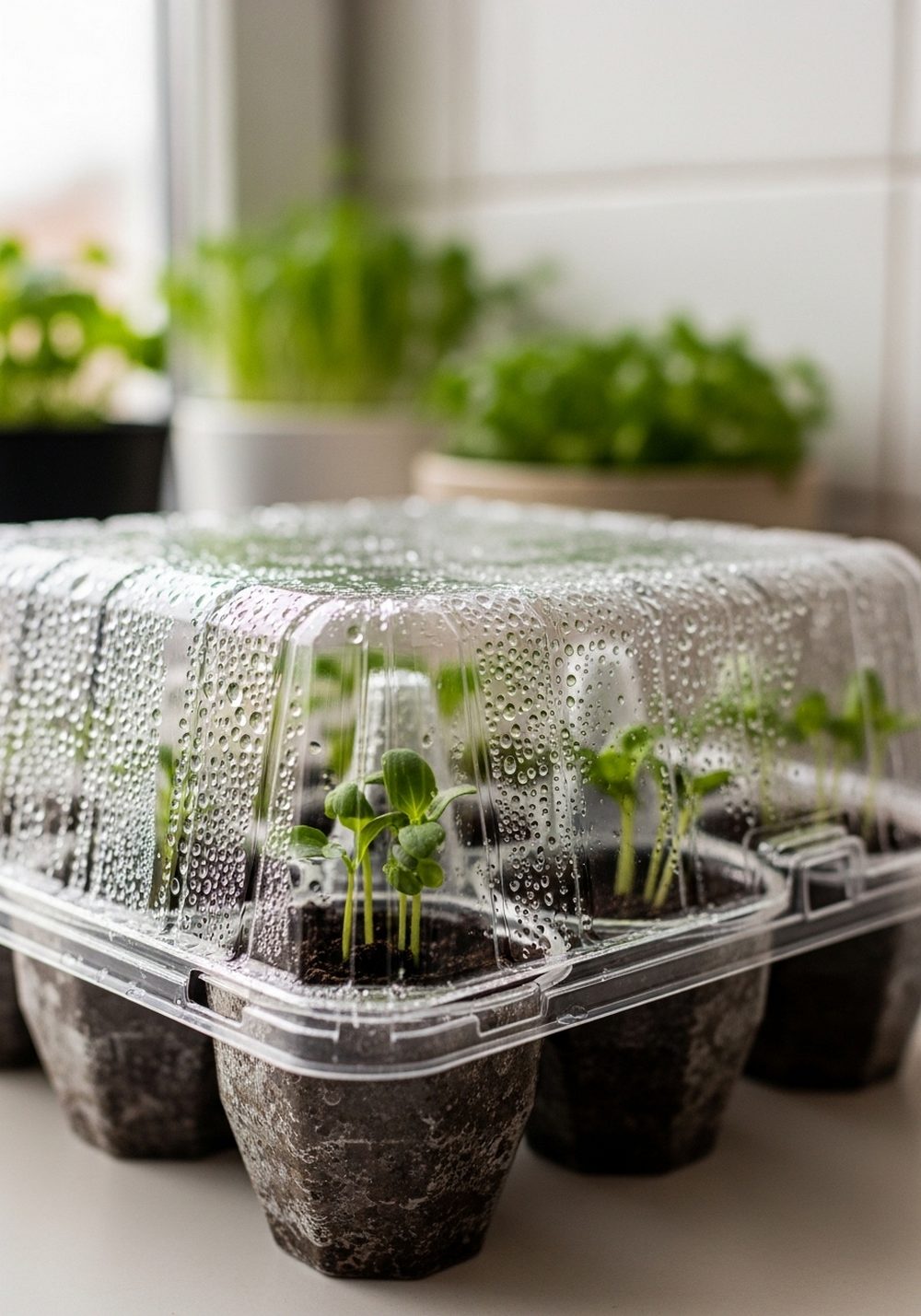 Make A Plastic Egg Carton Mini Greenhouse