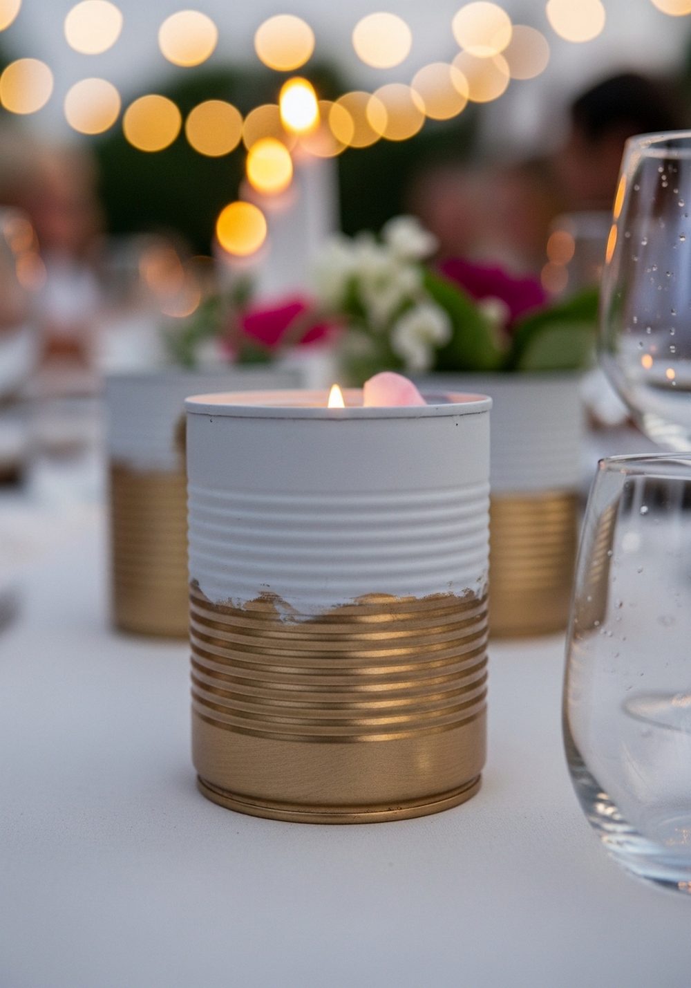 Metallic Dip-Dyed Party Tin Cans