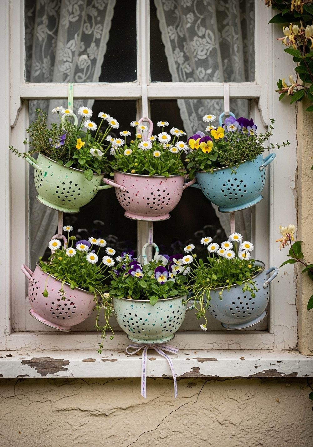 Mini Colander Window Box Cluster
