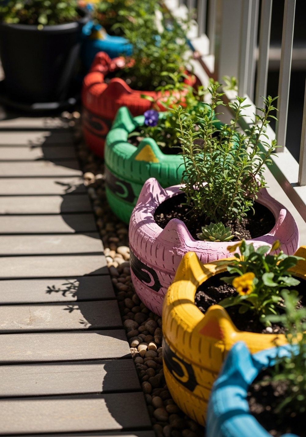 Mini Crayon Tire Edge For Small Balconies Or Courtyards