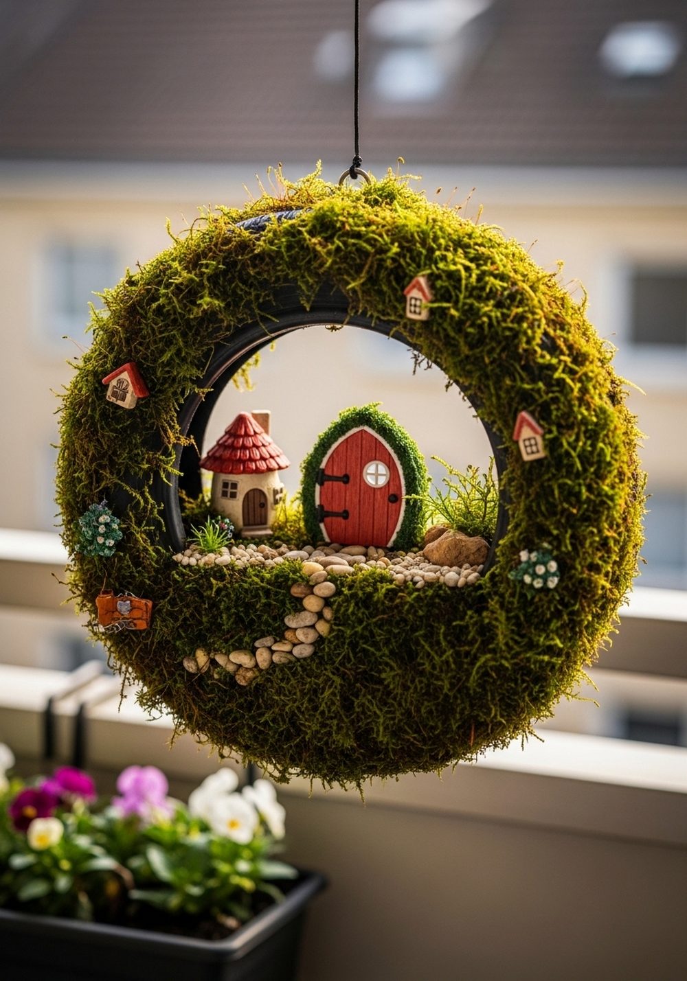 Mini Fairy Garden Tire Planter