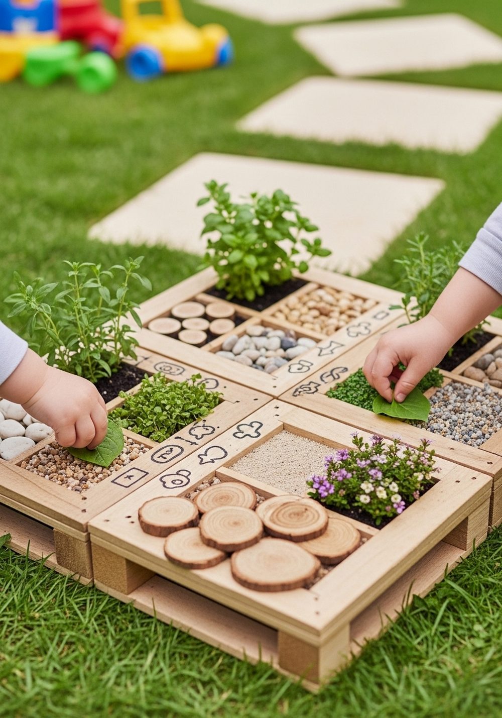 Mini Pallet Kids’ Sensory Garden