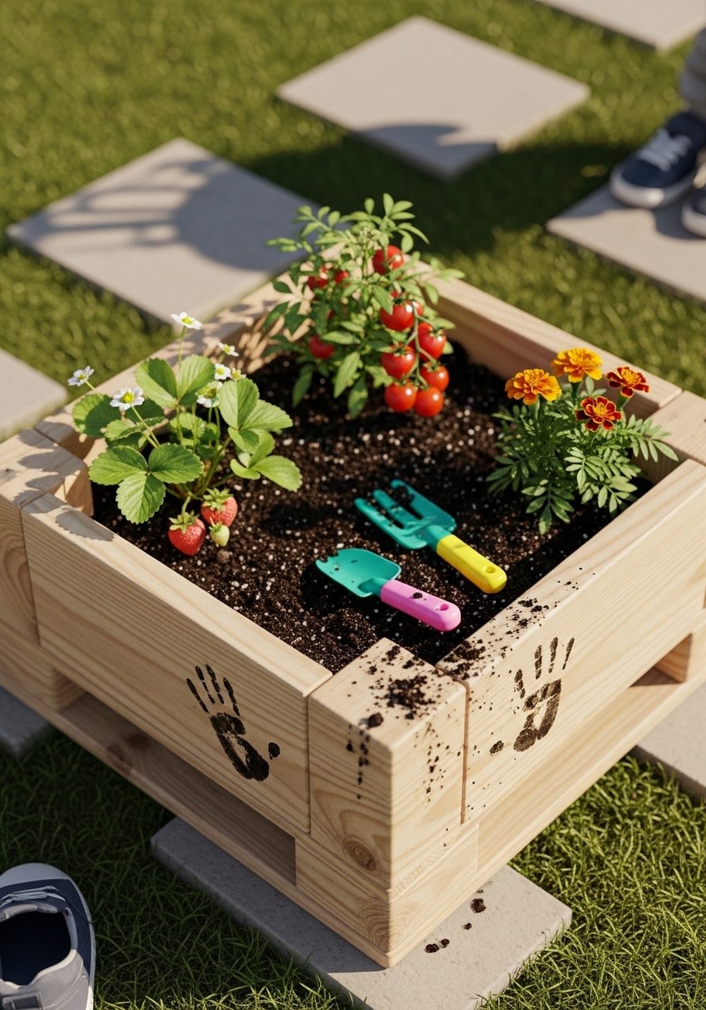 Mini Pallet Raised Bed For Kids