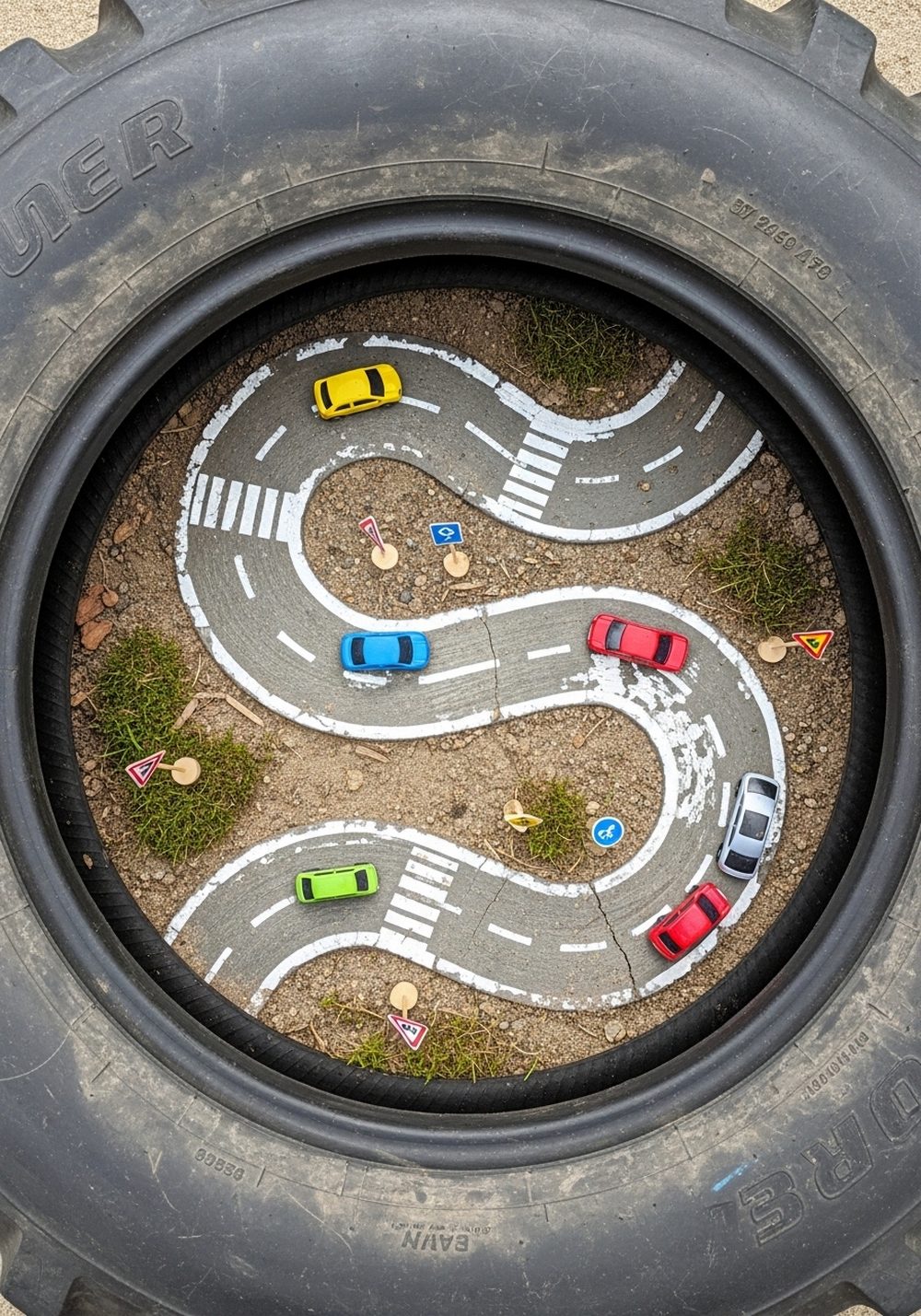 Mini Tire Road Track For Toy Cars