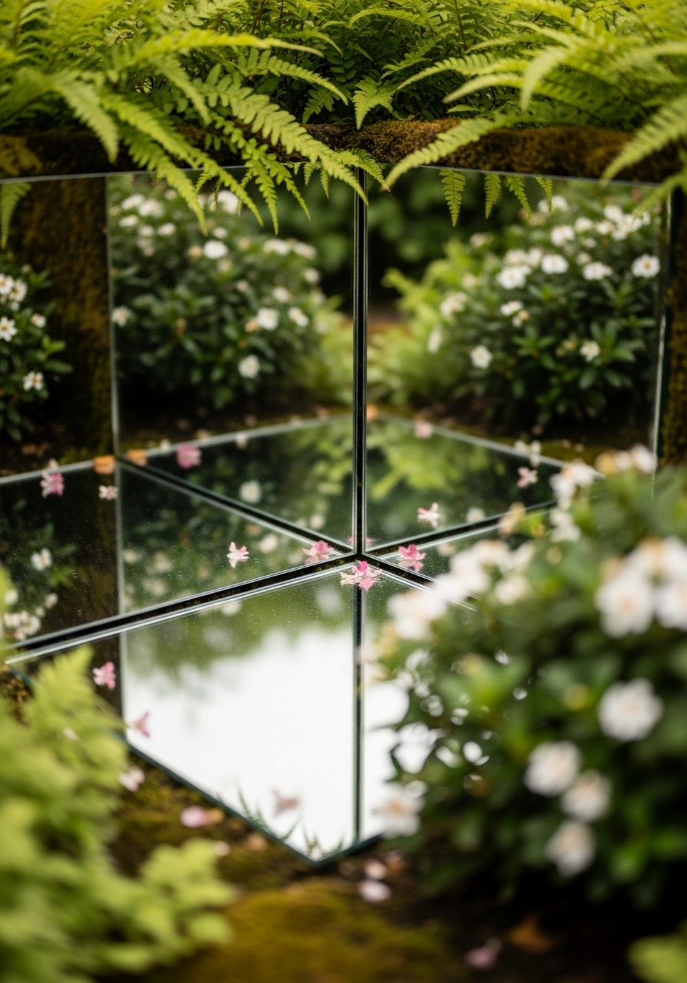 Mirrored Garden Illusion Wall