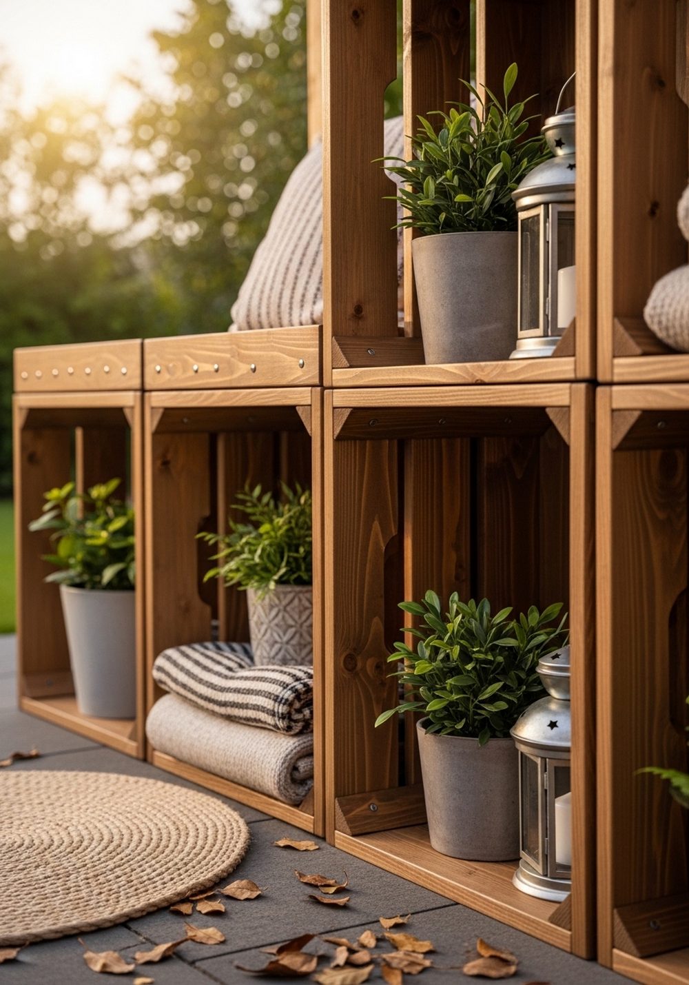 Modular Crate Seating And Storage Nook