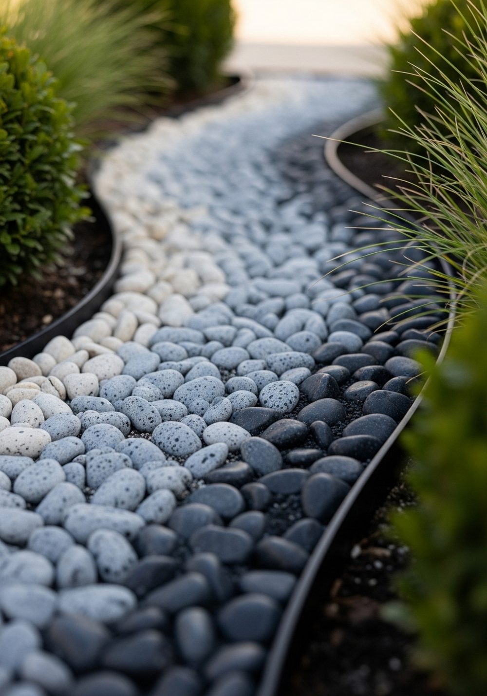 Monochrome Ombre Pebble Run