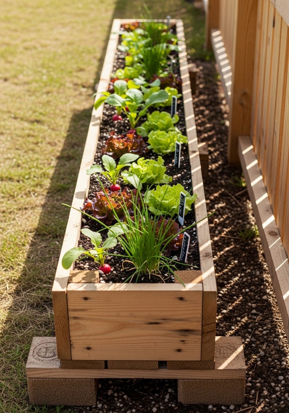 Narrow Pallet Salad Trough Bed