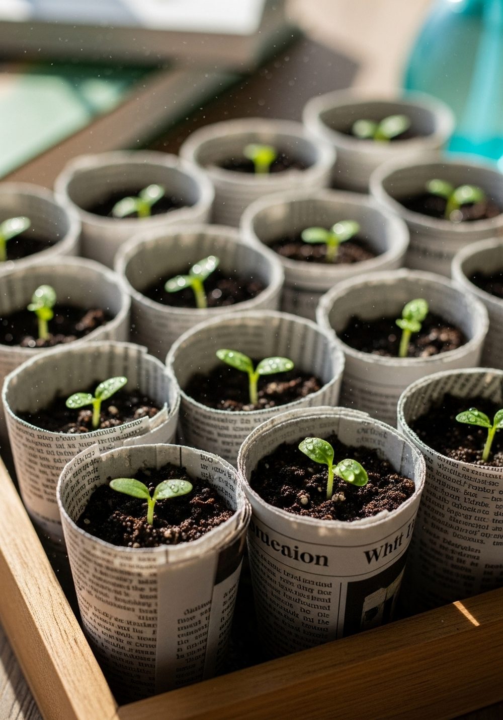 Newspaper Seedling Starter Pots