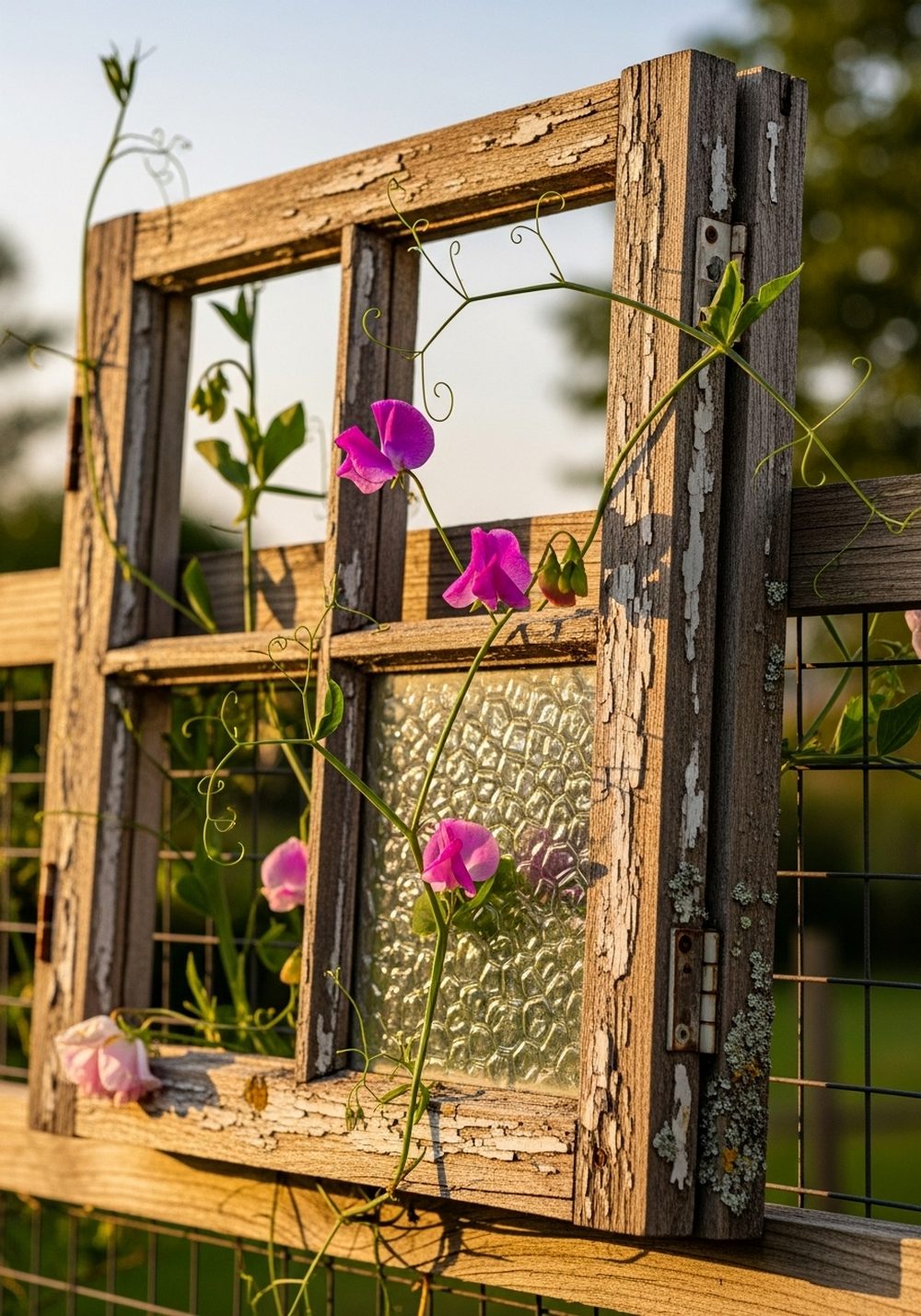 Old Window Frame Rustic Trellis