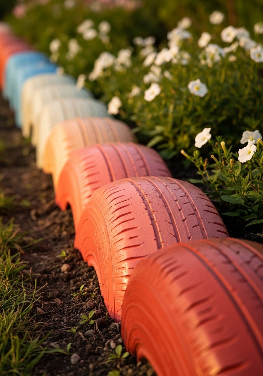 Ombre Color Fade Tire Border