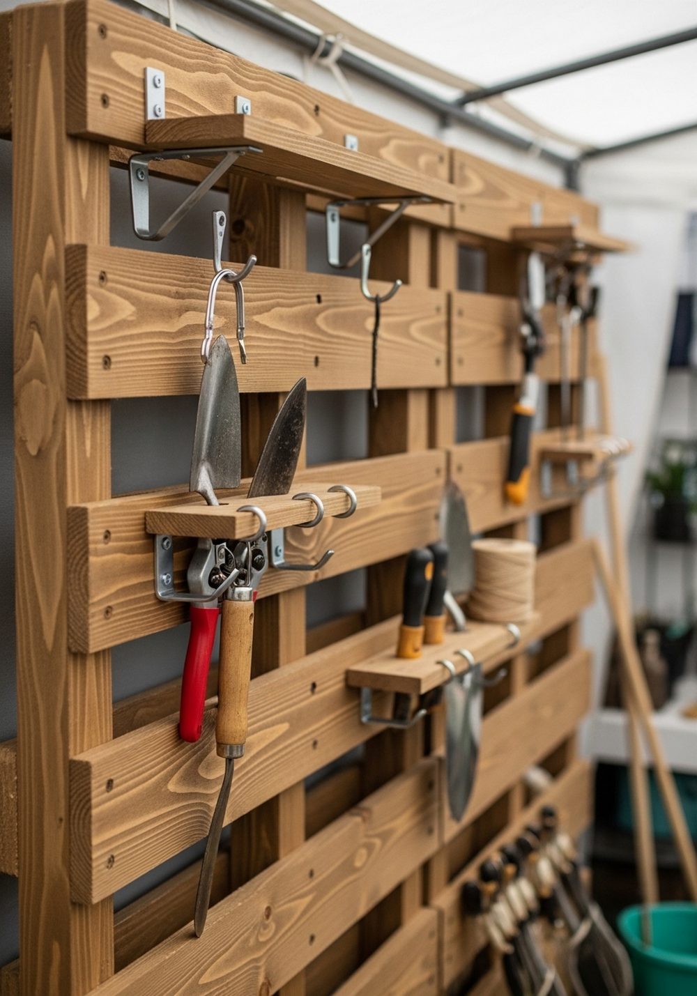 Organise Tools On A Pallet Storage Wall