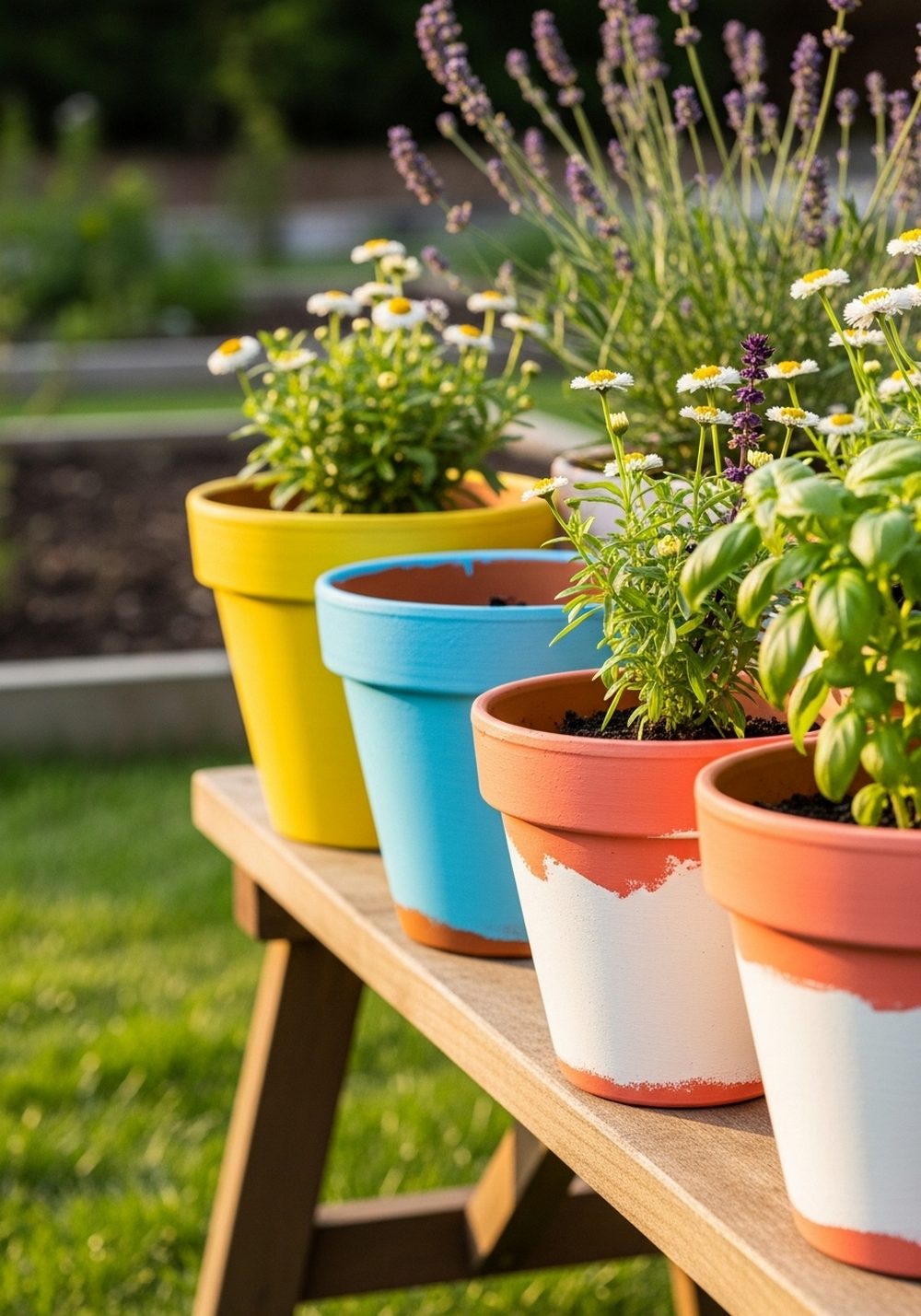 Paint Terracotta Pots in Sunny Summer Colors