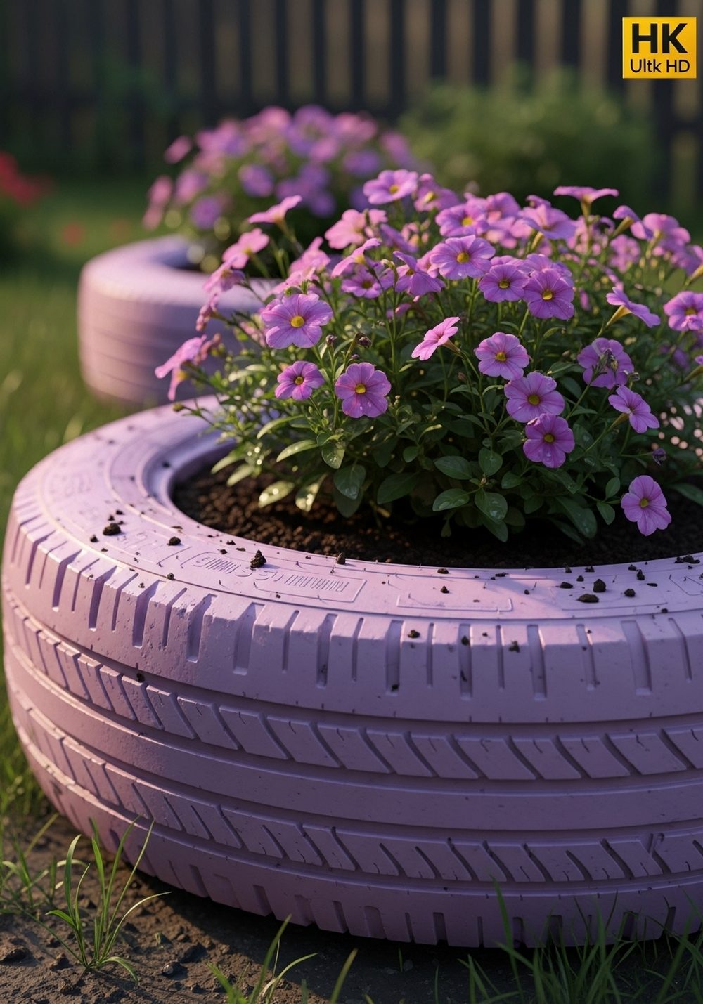 Painted Tire Flower Planter