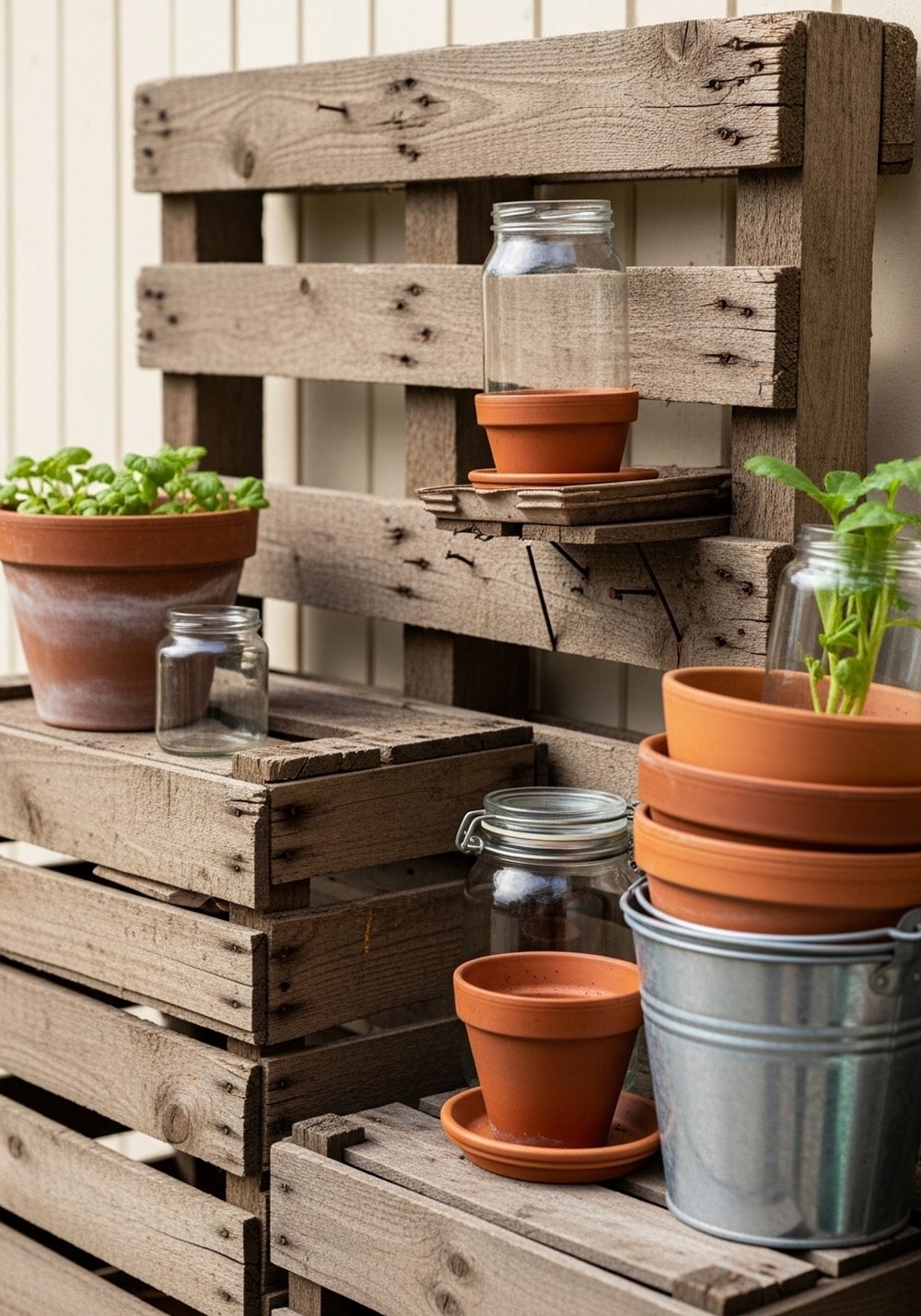 Pallet And Crate Rustic Potting Nook