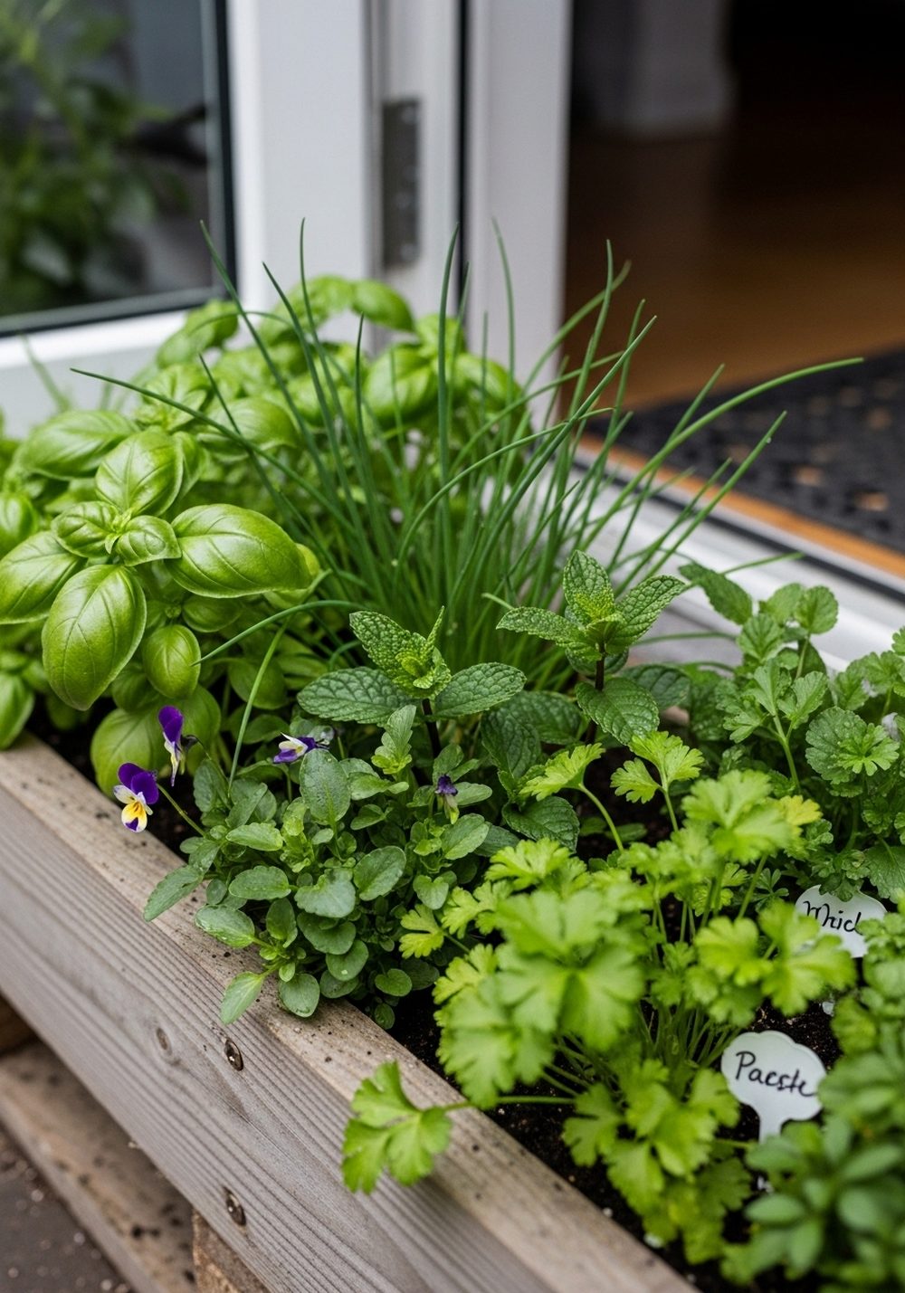 Pallet Box Bed For Fragrant Kitchen Herbs