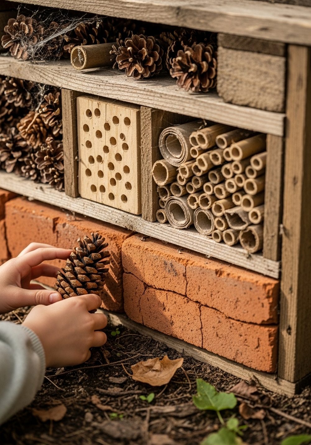 Pallet Bug Hotel With Natural Materials