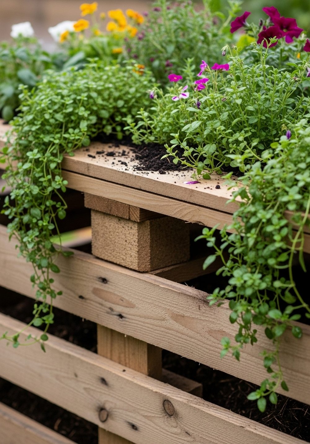 Pallet Compost Bin With Planter Top