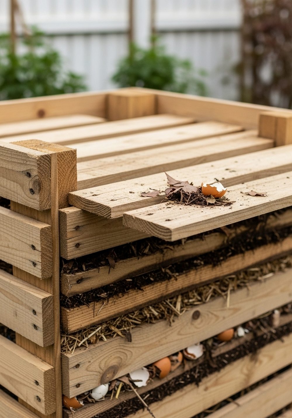 Pallet Compost Bin With Removable Slats