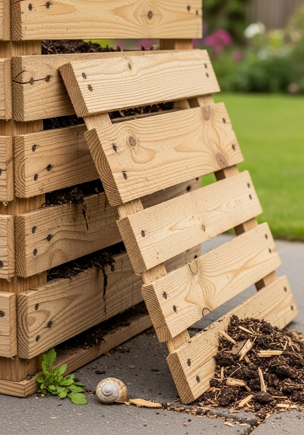 Pallet Compost Bin With Removable Slats