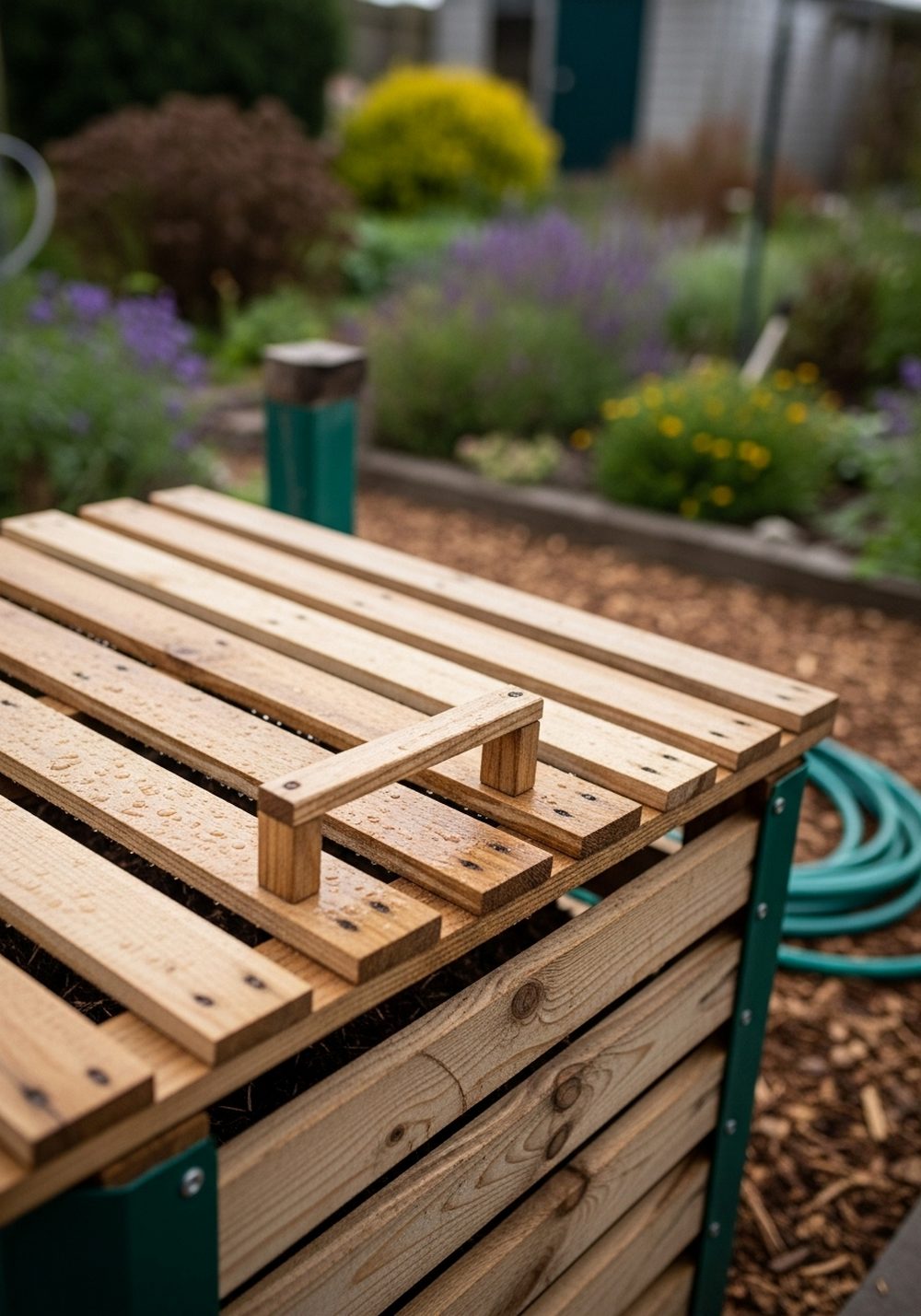 Pallet Compost Bin With Slatted Lid