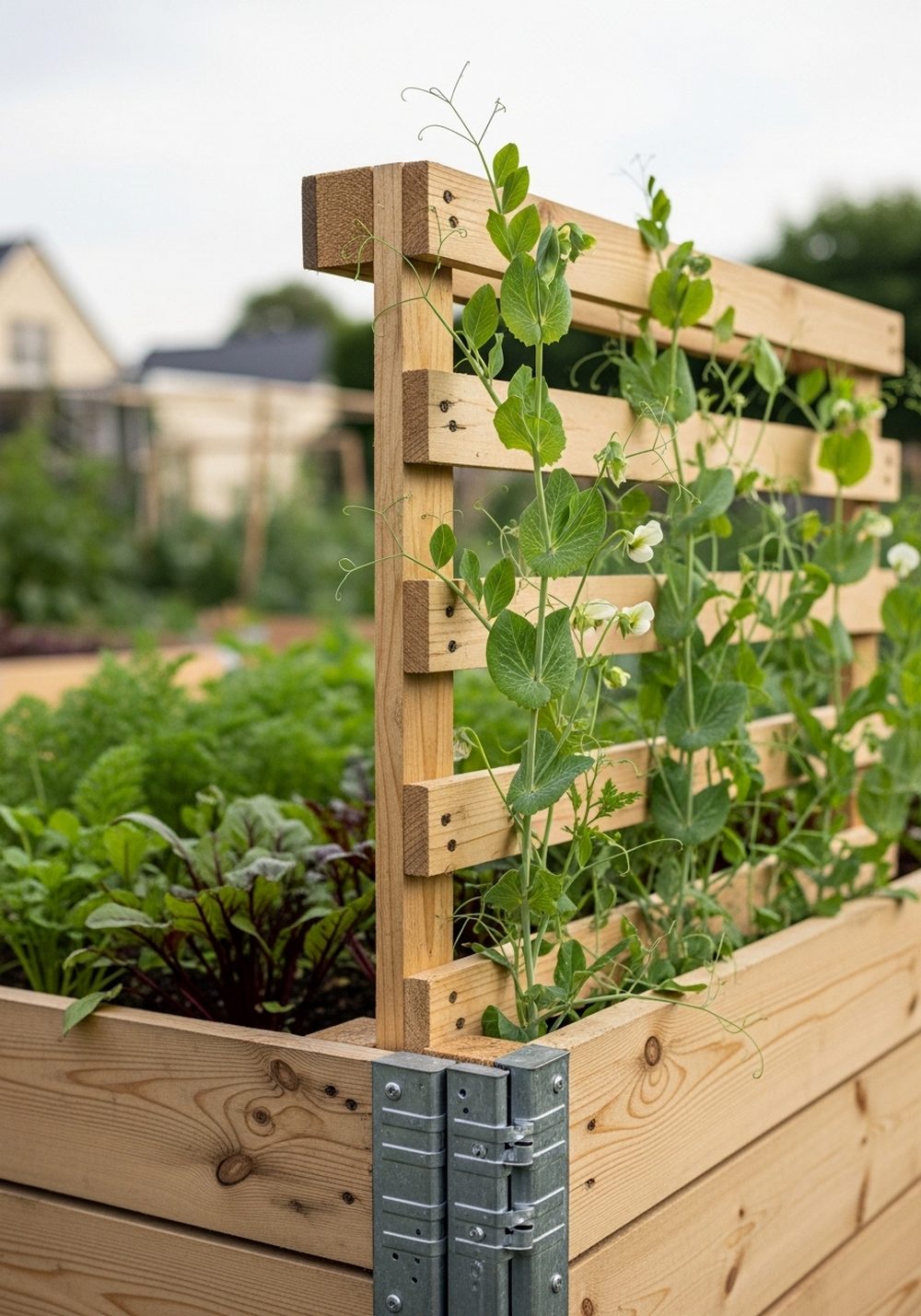 Pallet Deep Bed With Back Trellis