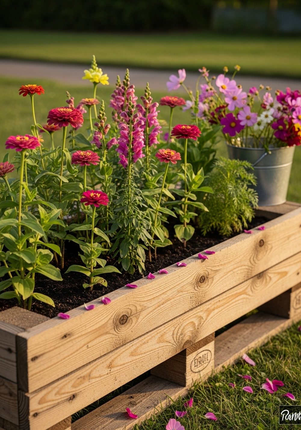 Pallet-Framed Cutting Flower Bed