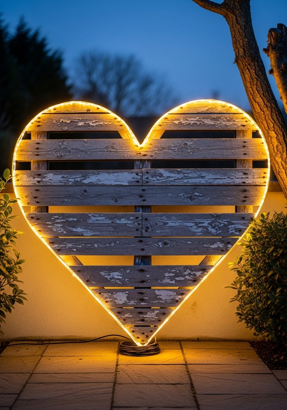 Pallet Heart String Light Feature