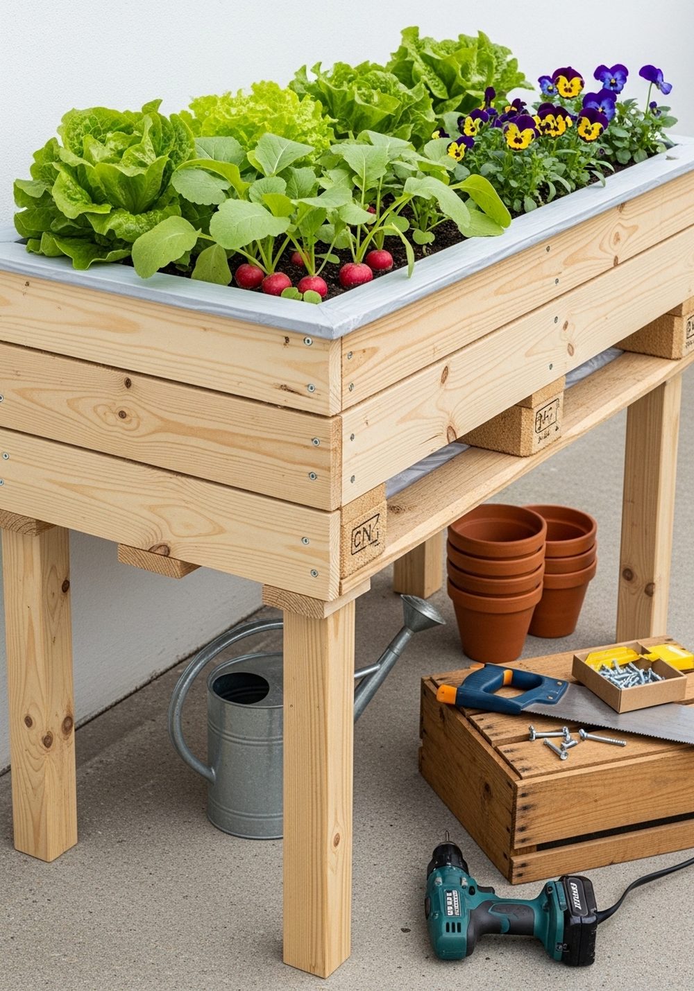 Pallet Raised Bed With Legs