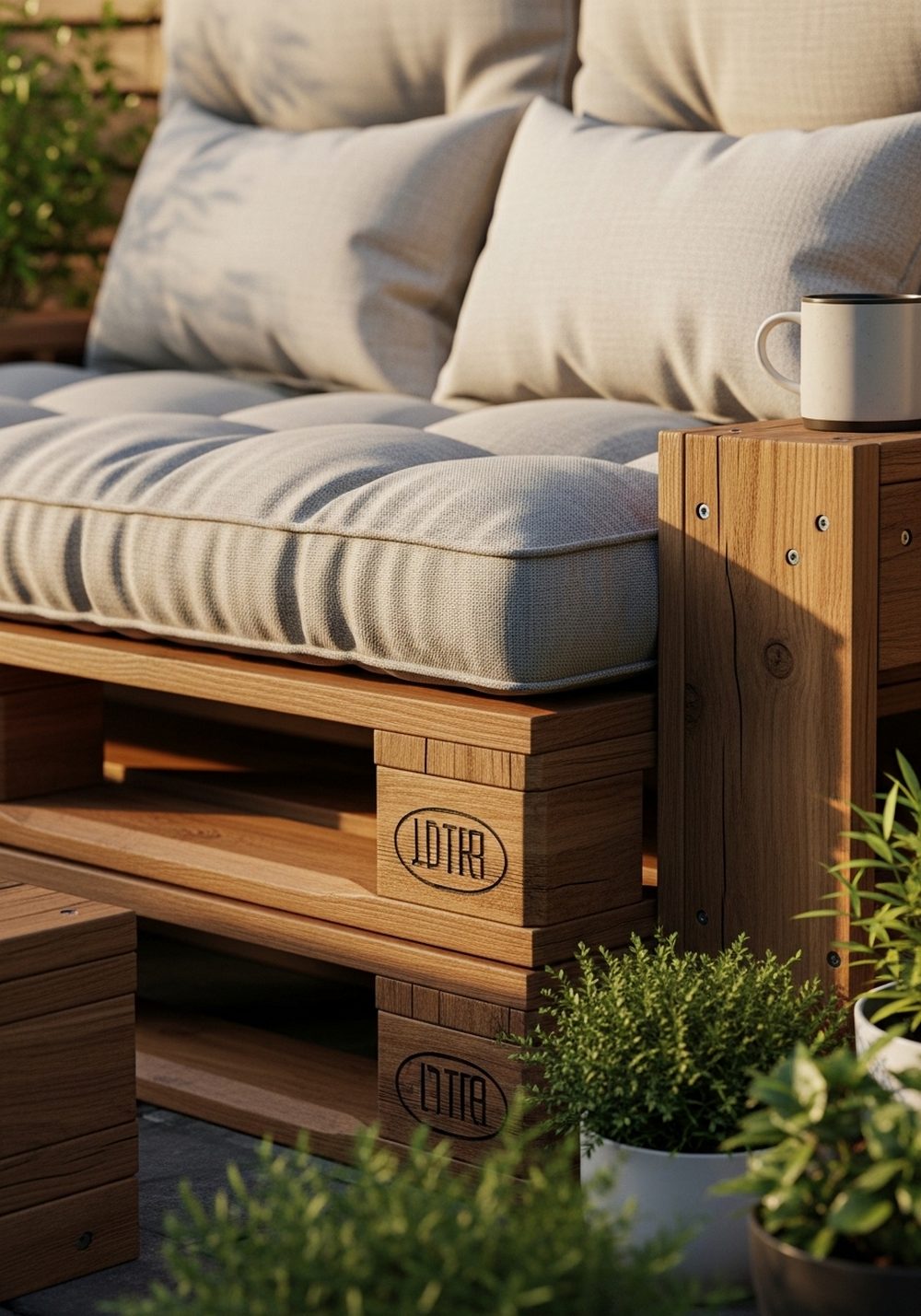 Pallet-Slat Garden Lounge Sofa
