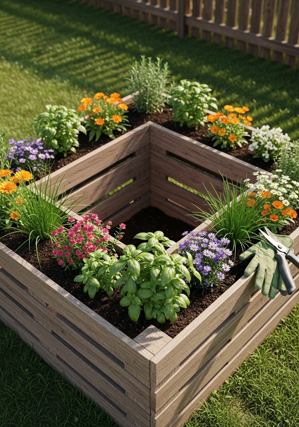 Pallet U-Shaped Kitchen Garden Bed