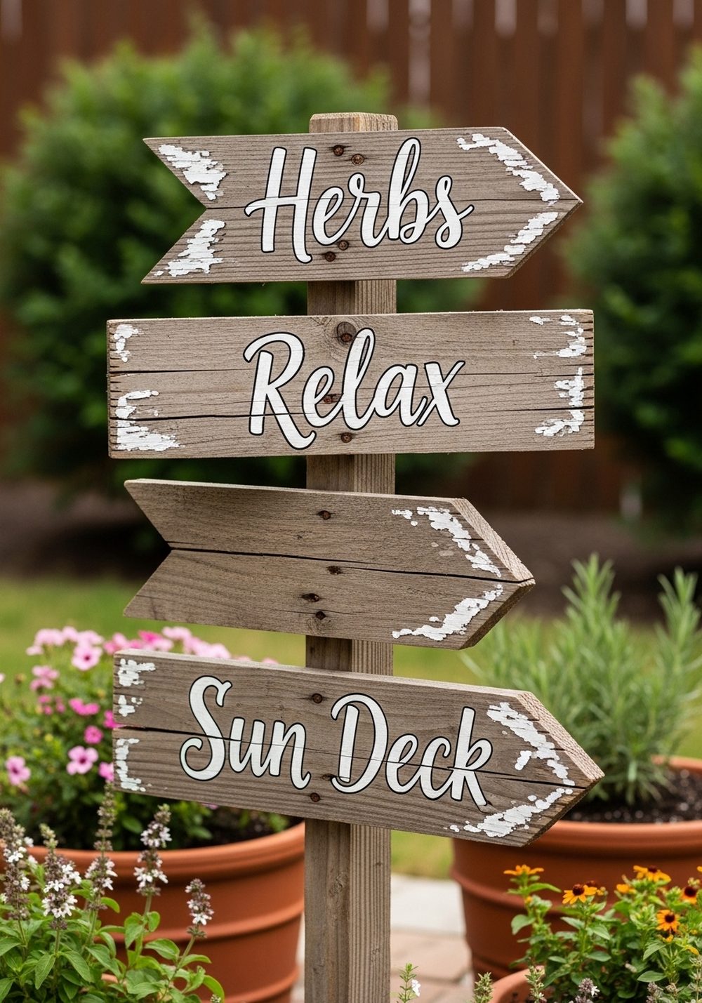 Pallet Wood Summer Garden Signpost