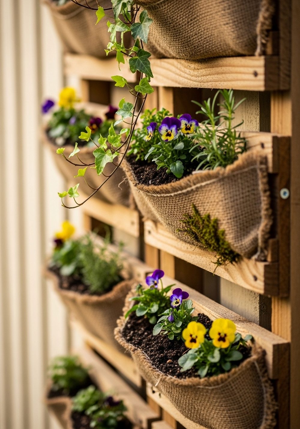 Pallet Wood Vertical Planter Wall