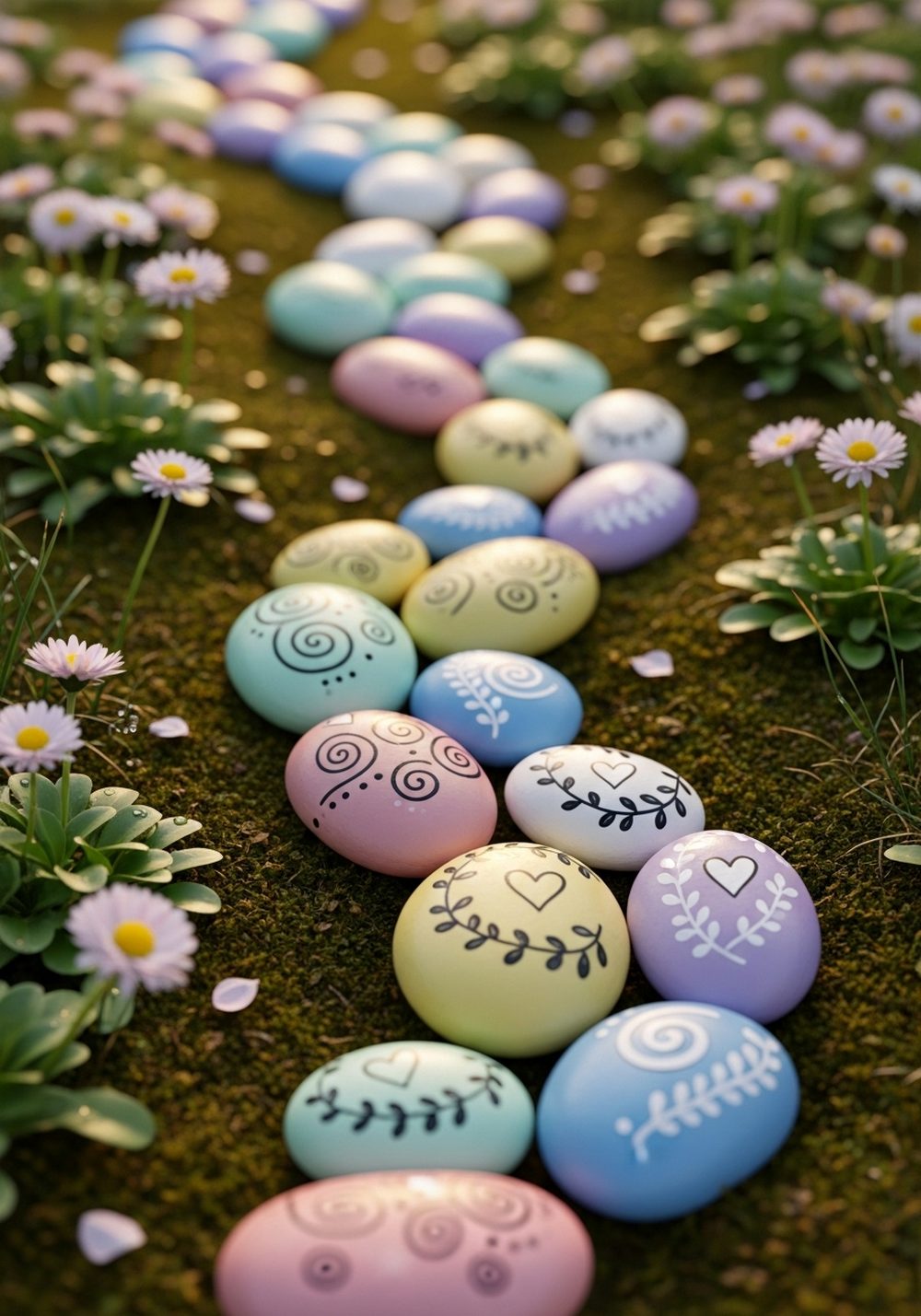 Pastel Storybook Pebble Path