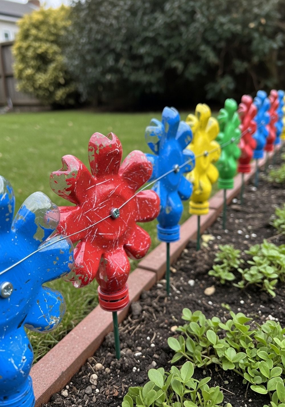 Plastic Bottle Flower Fence