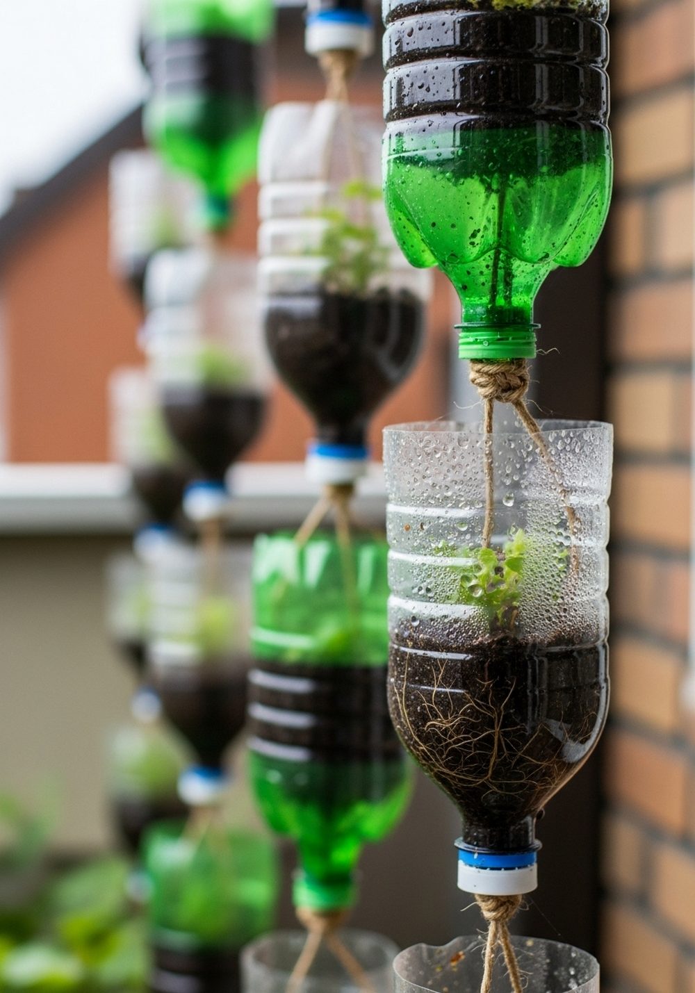 Plastic Bottle Hanging Chain Planters