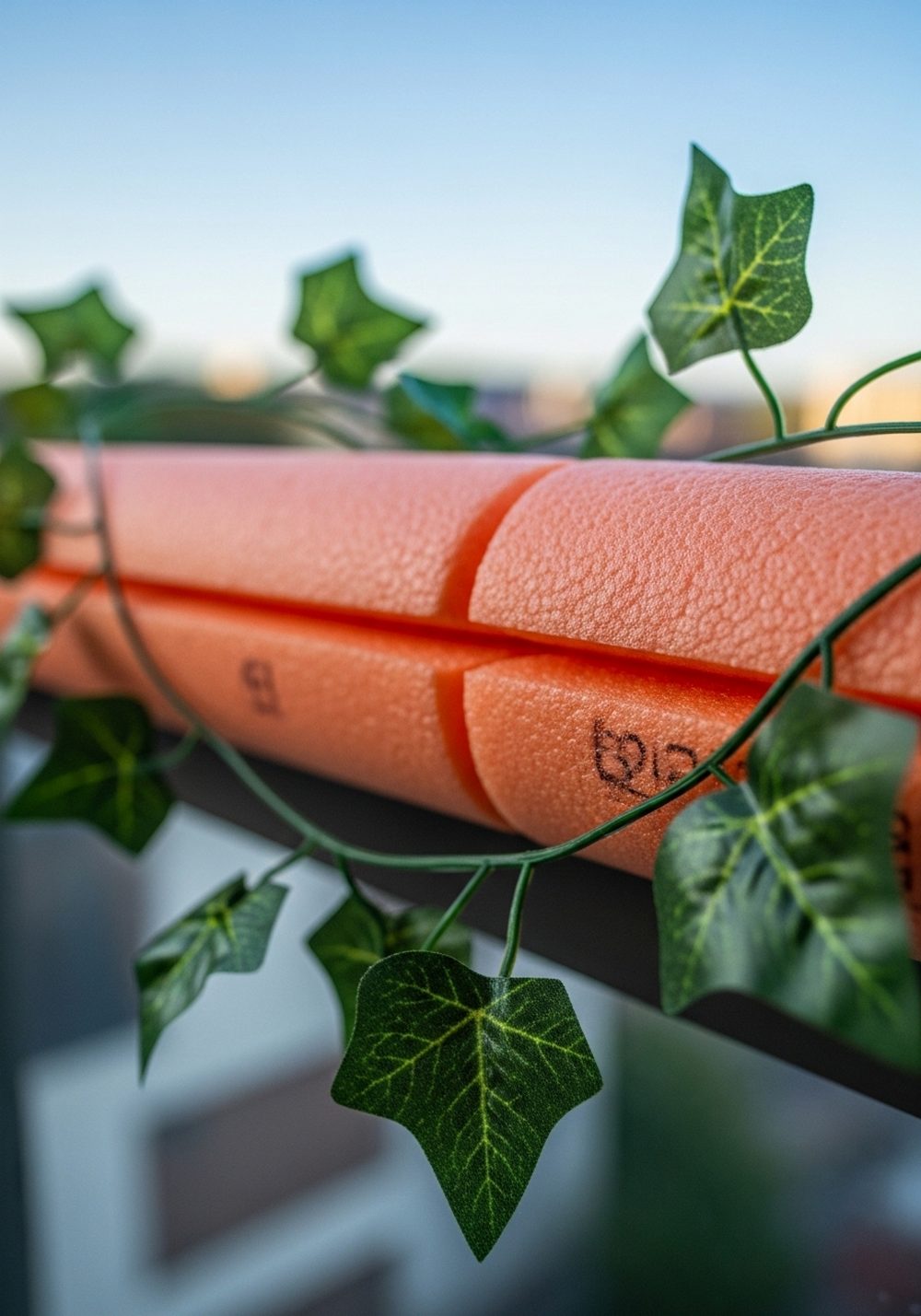 Pool Noodle Railing Wrap With Ivy Garland