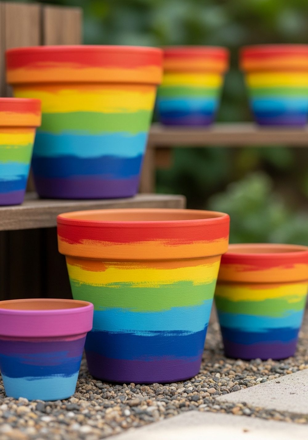 Rainbow Ombre Pots