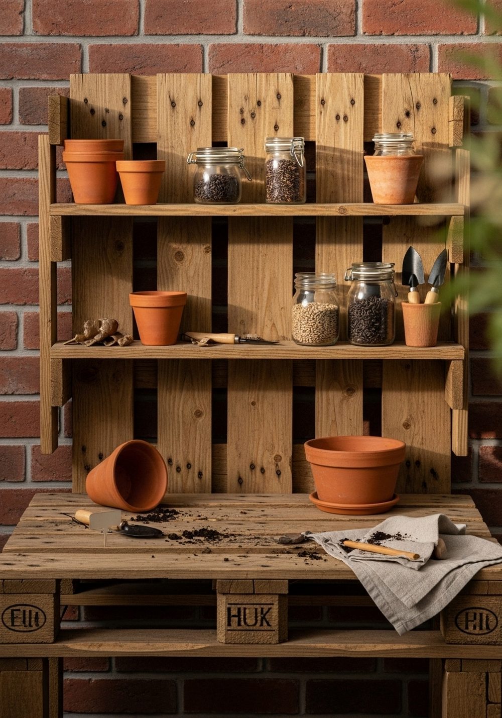 Reclaimed Pallet Potting Bench