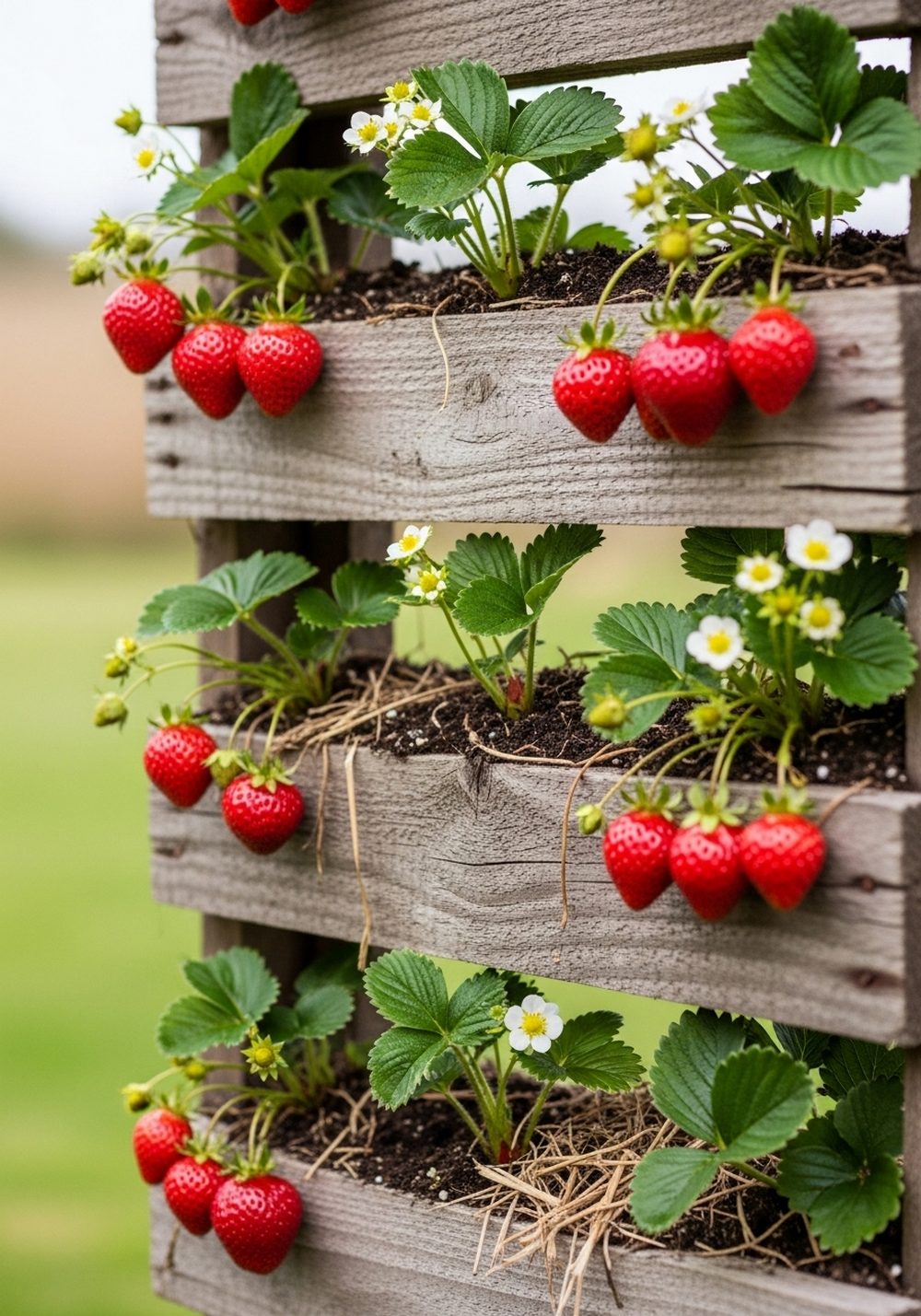 Rustic Pallet Strawberry And Berry Tower