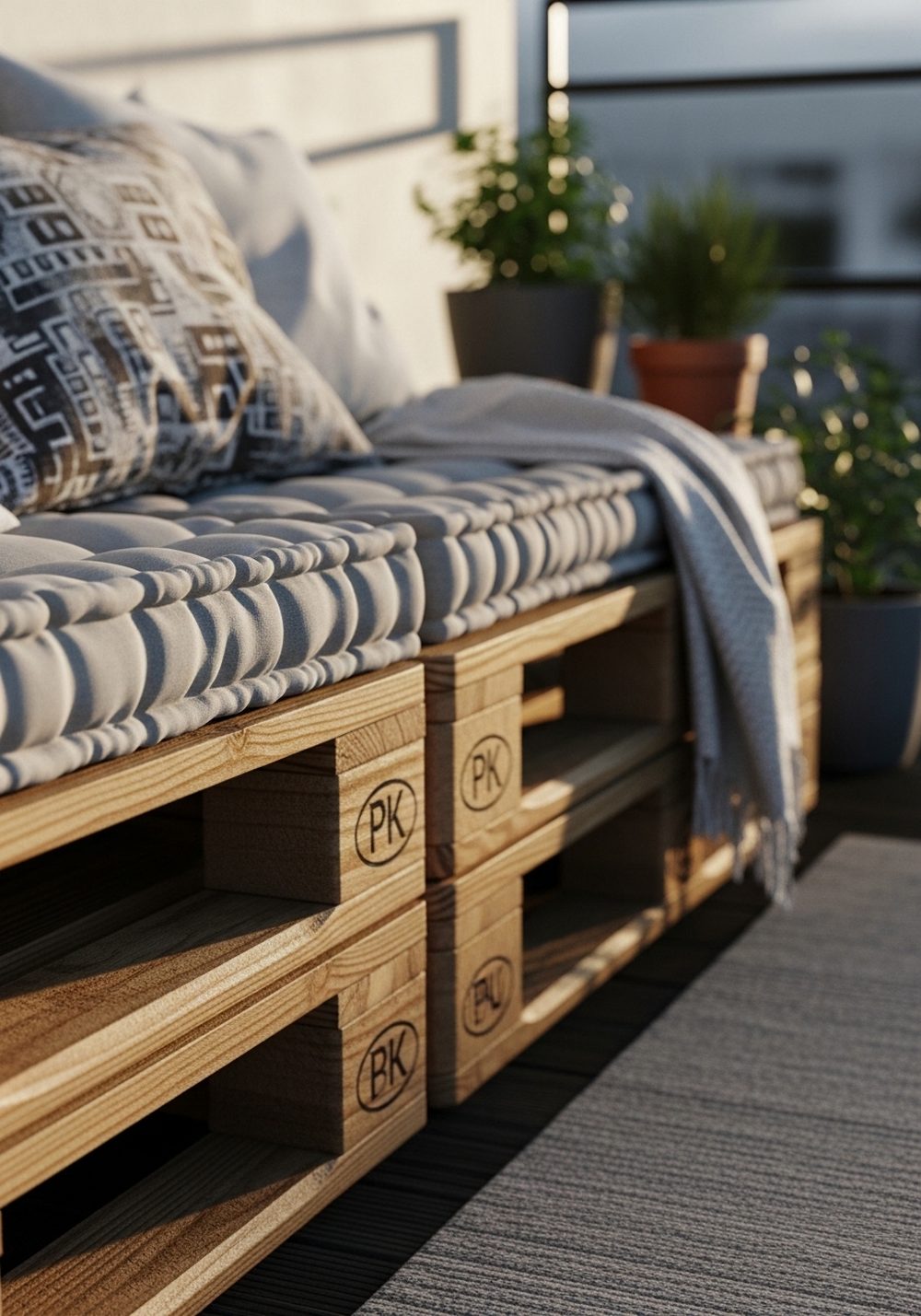 Set Up a Simple Pallet Lounge With Cushions