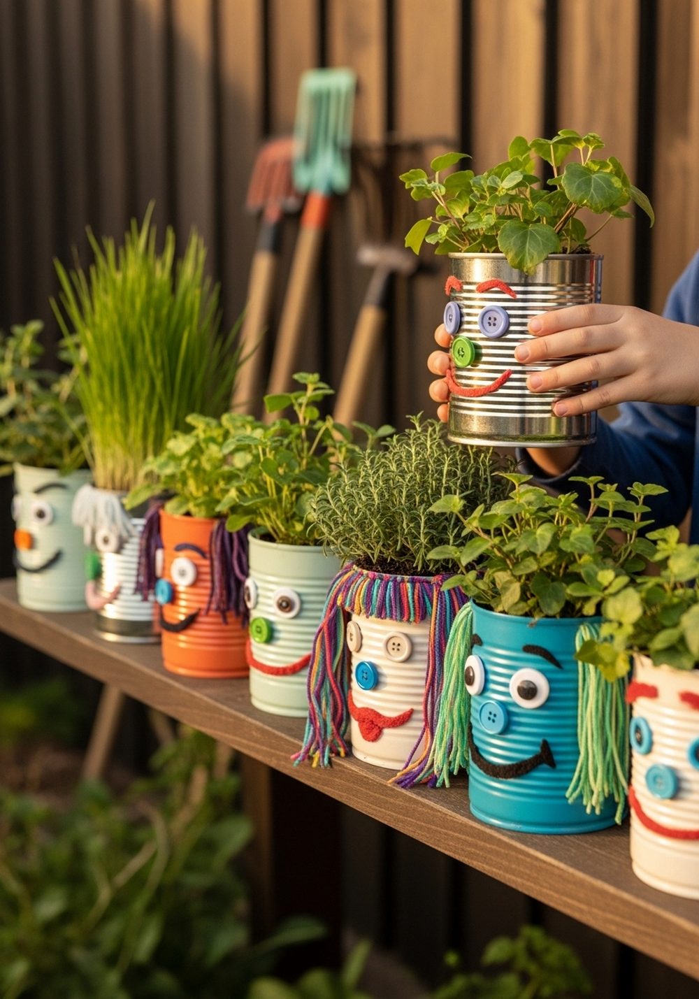 Silly Face Tin Can Planter Characters