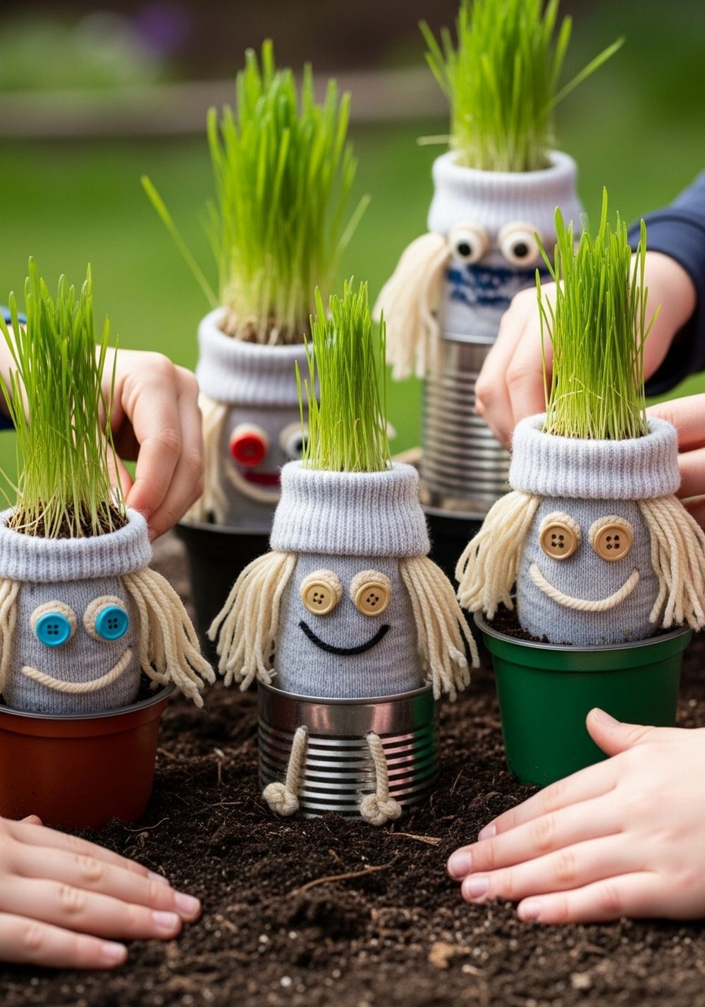 Silly Sock & Can Garden Creatures