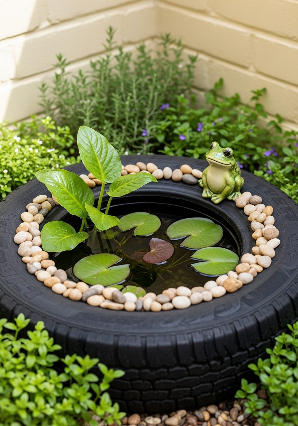 Simple Single-Tire Frog Pond Corner