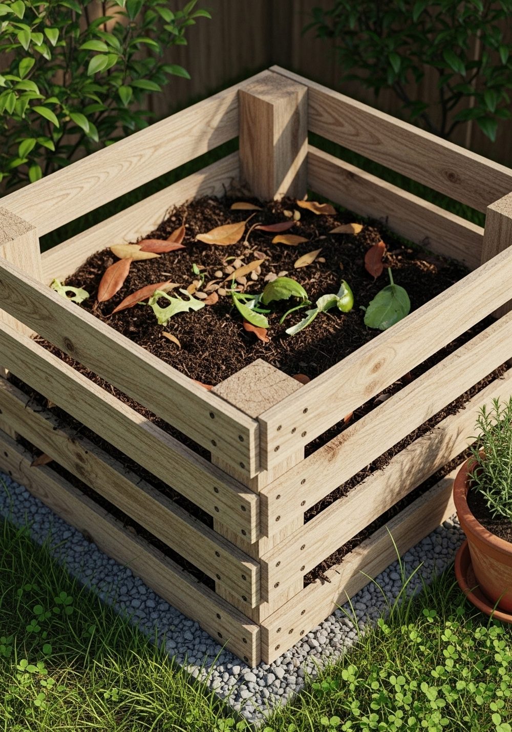 Simple Two-Pallet Corner Bin