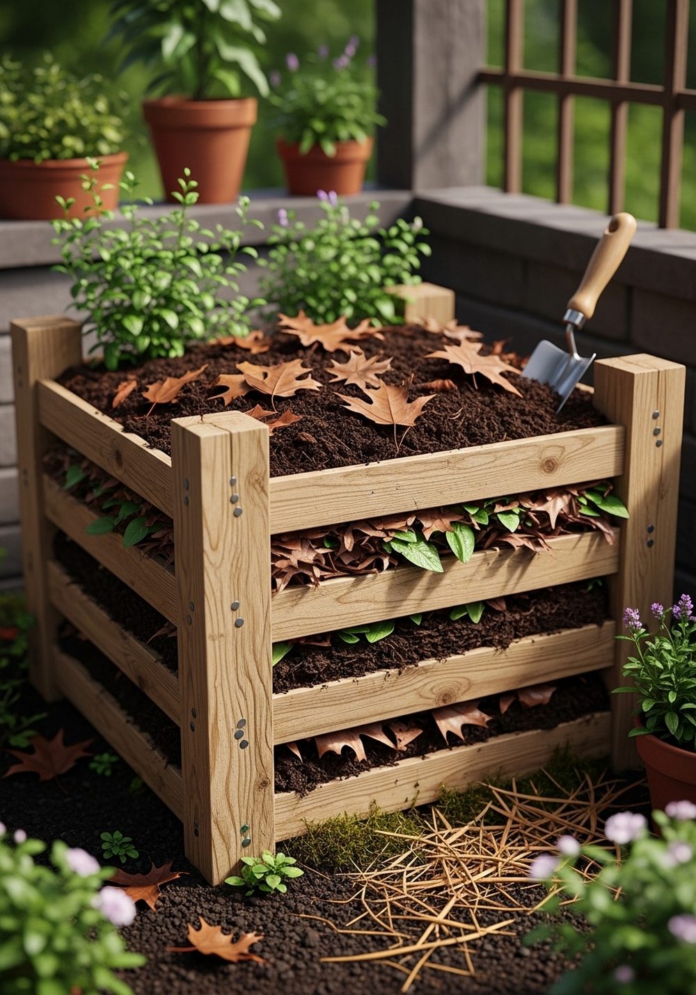 Single-Bay Pallet Compost Cube