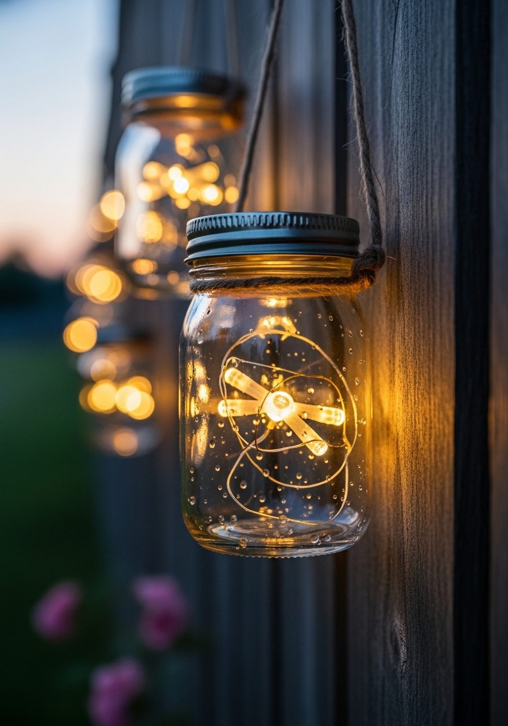 Solar Firefly Mason Jar Lanterns