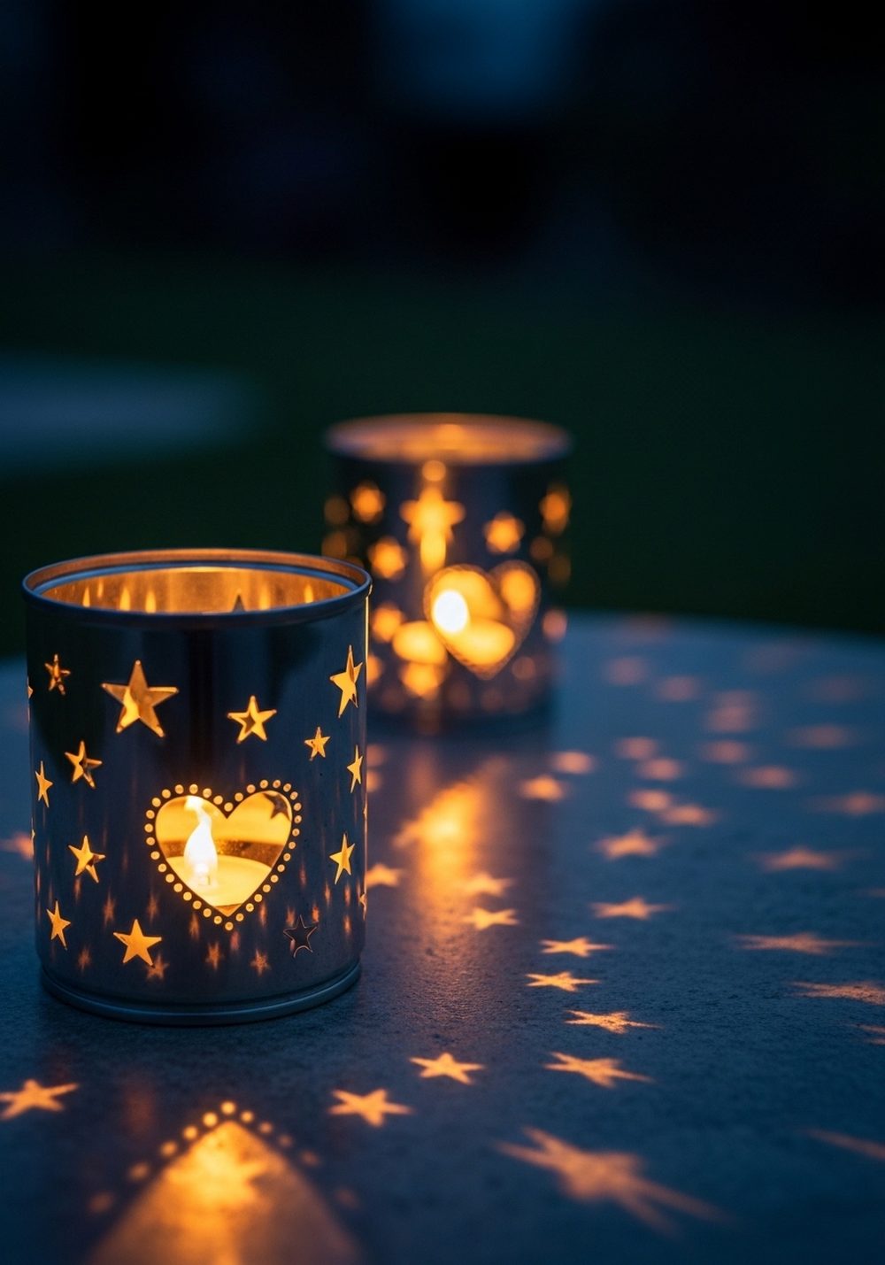 Starry Tin Can Lanterns With Safe LED Lights