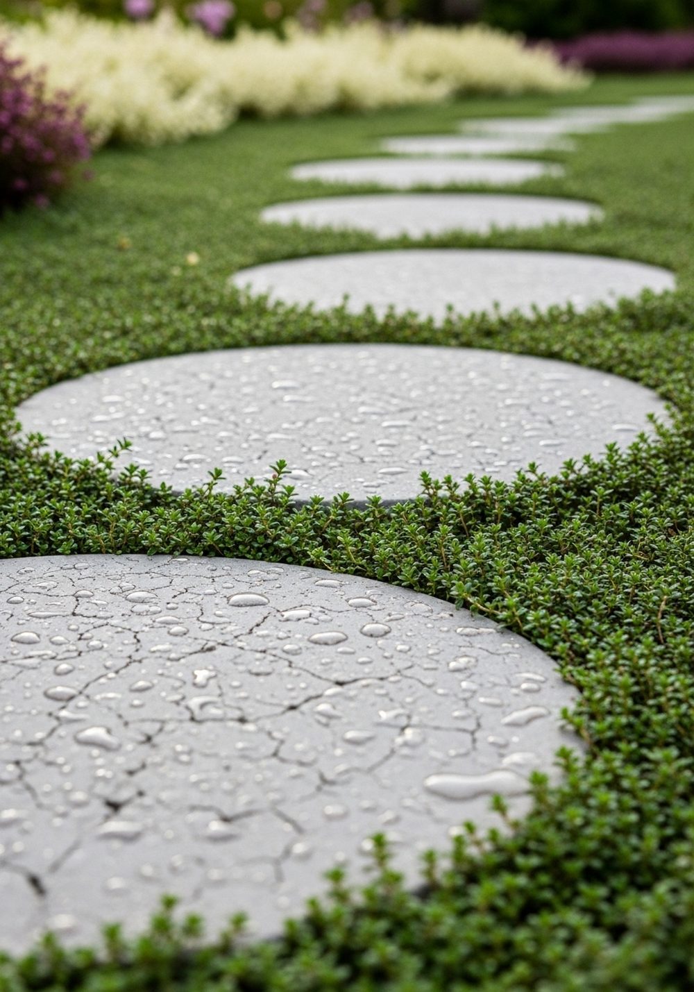 Stepping Stones Floating In Groundcover